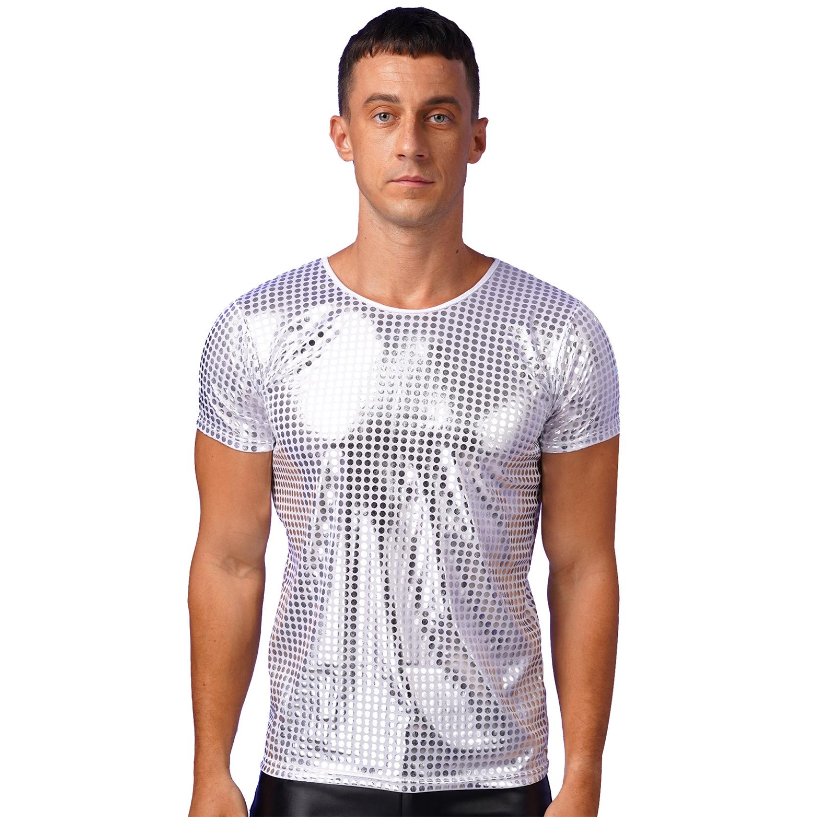 Мужская футболка для танцев, блестящие топы с блестками, топы с круглым вырезом и короткими рукавами для выступлений, костюмы для ночного клуба, фестивалей, клубная одежда M
Мужская футболка для танцев, блестящие топы с блестками, топы с круглым вырезом и короткими рукавами для выступлений, костюмы для ночного клуба, фестивалей, клубная одежда M