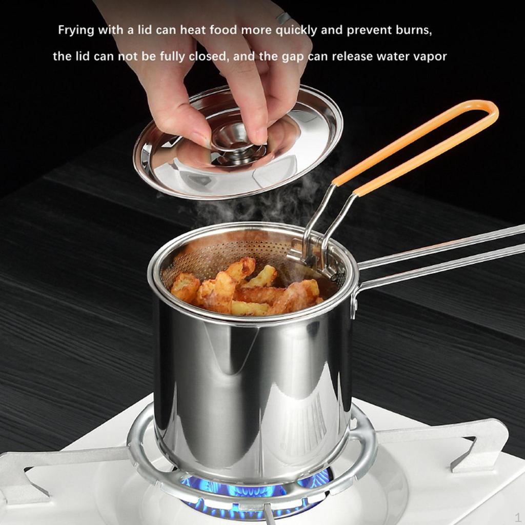 Three Piece Set Stainless Steel Deep Fryer With Frying Basket Multifunctional Small Pot Kitchen Specific Frying Chicken And Other Cooking Tools
Three Piece Set Stainless Steel Deep Fryer With Frying Basket Multifunctional Small Pot Kitchen Specific Frying Chicken And Other Cooking Tools