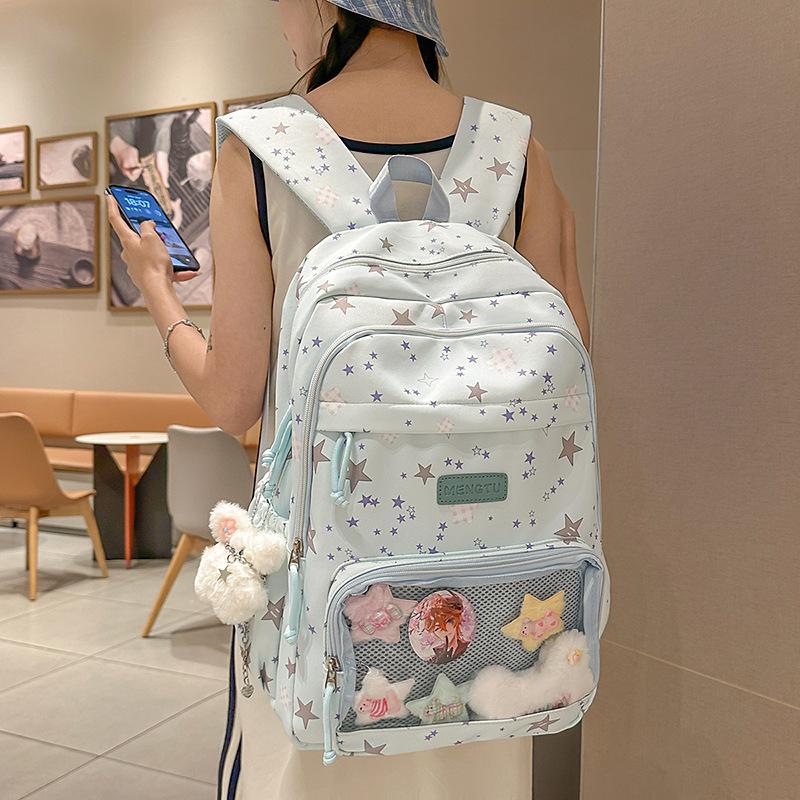 Women s Star Printed Schoolbag Junior High School High School Students Large Capacity Backpack білий
Women s Star Printed Schoolbag Junior High School High School Students Large Capacity Backpack білий