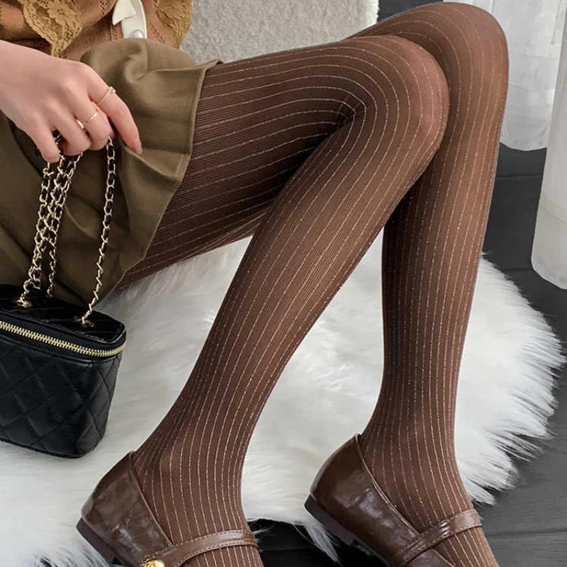 Shimmer Vertical Stripe Pantyhose Silky Sheer Soft Stockings Slimming Effect Non-Slip Comfort Tights Black Coffee Colors Tights One Size кавовий
Shimmer Vertical Stripe Pantyhose Silky Sheer Soft Stockings Slimming Effect Non-Slip Comfort Tights Black Coffee Colors Tights One Size кавовий