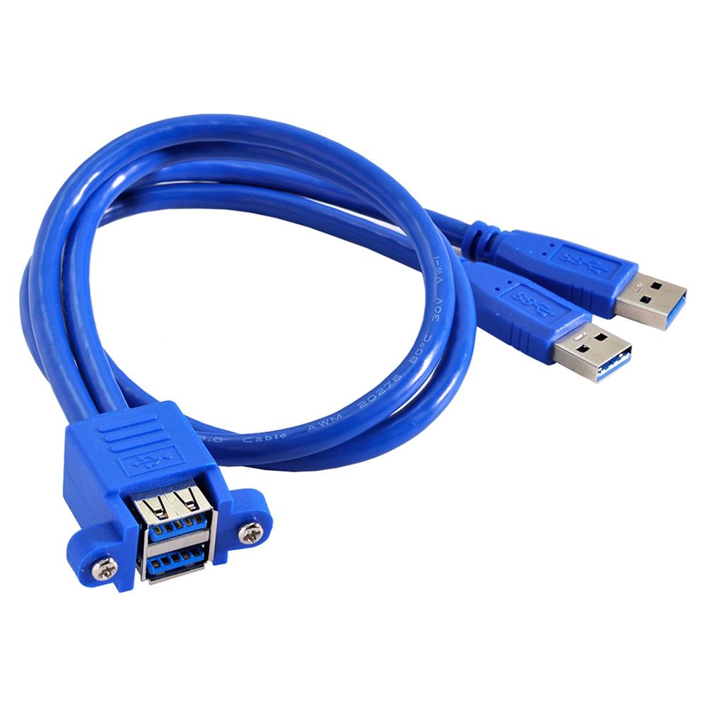 U3-104 50cm Dual USB 3.0 Male to Stackable Dual USB Female Extension Cable with Screw Panel Mount Holes As Shown A
U3-104 50cm Dual USB 3.0 Male to Stackable Dual USB Female Extension Cable with Screw Panel Mount Holes As Shown A