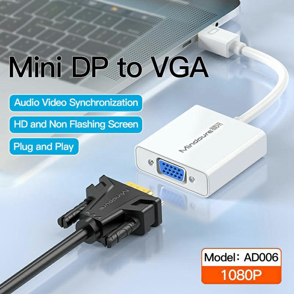 MINDPURE AD006 1080P/60Hz Mini DP Male to VGA Female Adapter Cable for MacBook PC As Shown A
MINDPURE AD006 1080P/60Hz Mini DP Male to VGA Female Adapter Cable for MacBook PC As Shown A