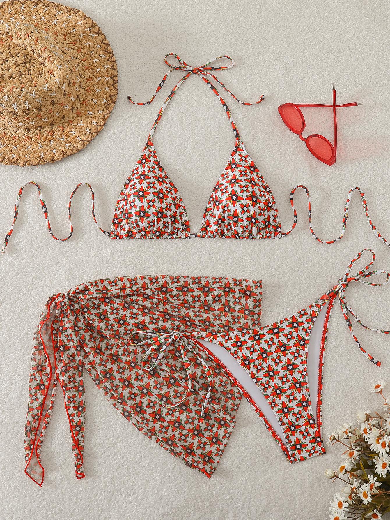 2025 European & American Three-Piece Knitted Bikini Set: Print Halter Neck & Short Skirt Swimwear for Women Small
2025 European & American Three-Piece Knitted Bikini Set: Print Halter Neck & Short Skirt Swimwear for Women Small