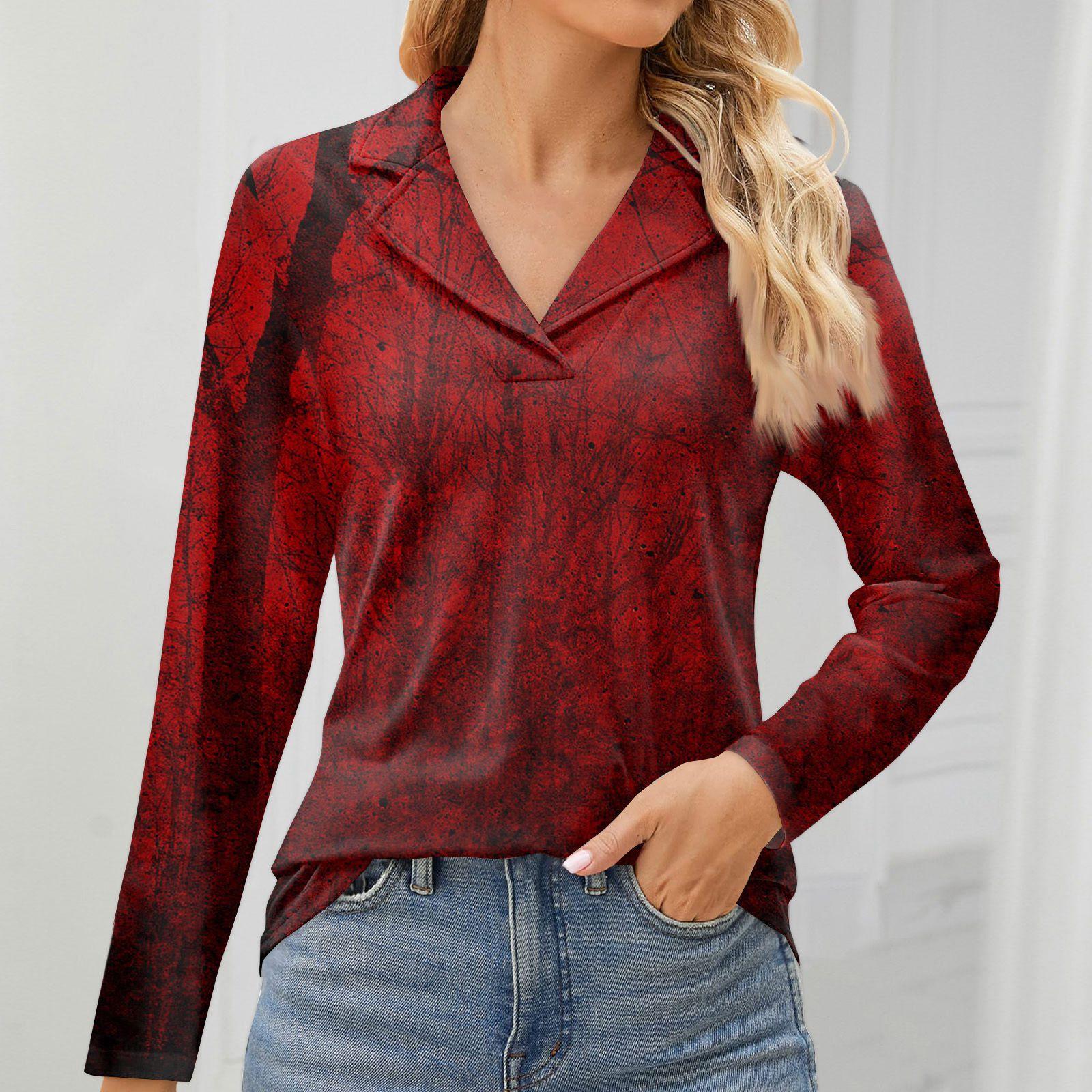 Жіночий модний топ для відпочинку з довгим рукавом і V-подібним вирізом на Хеллоуїн M винний
Жіночий модний топ для відпочинку з довгим рукавом і V-подібним вирізом на Хеллоуїн M винний