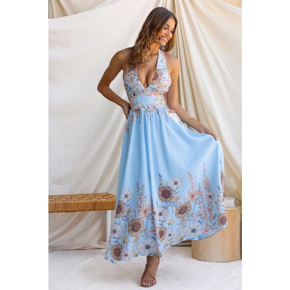 European, American Summer Positioning Elegant Sunflower Printing V-neck Waist Pendulum Dress 87-1 XL синій
European, American Summer Positioning Elegant Sunflower Printing V-neck Waist Pendulum Dress 87-1 XL синій