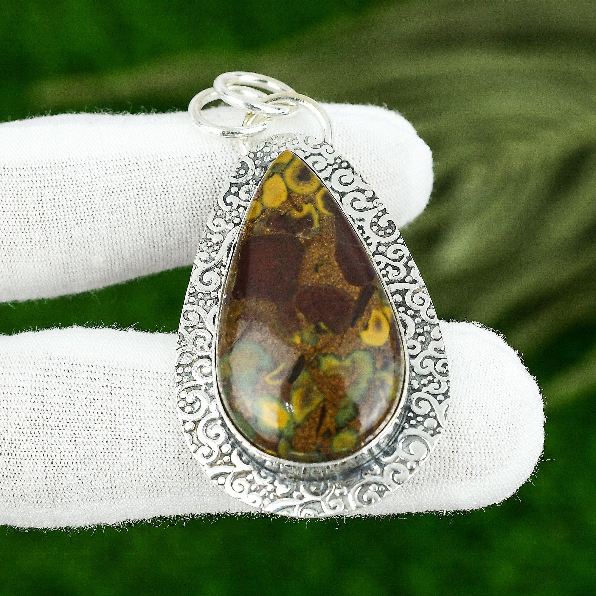 925 Sterling Silver Fruit Jasper Gemstone Wife Bezel Wedding New Pendant Jewelry
925 Sterling Silver Fruit Jasper Gemstone Wife Bezel Wedding New Pendant Jewelry