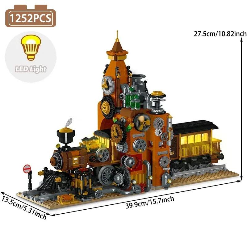 MOC Street View Steampunk Train Building Blocks City Urban Trains Bookends Model Bricks Toys For Kid Birthday Gift With LED
MOC Street View Steampunk Train Building Blocks City Urban Trains Bookends Model Bricks Toys For Kid Birthday Gift With LED