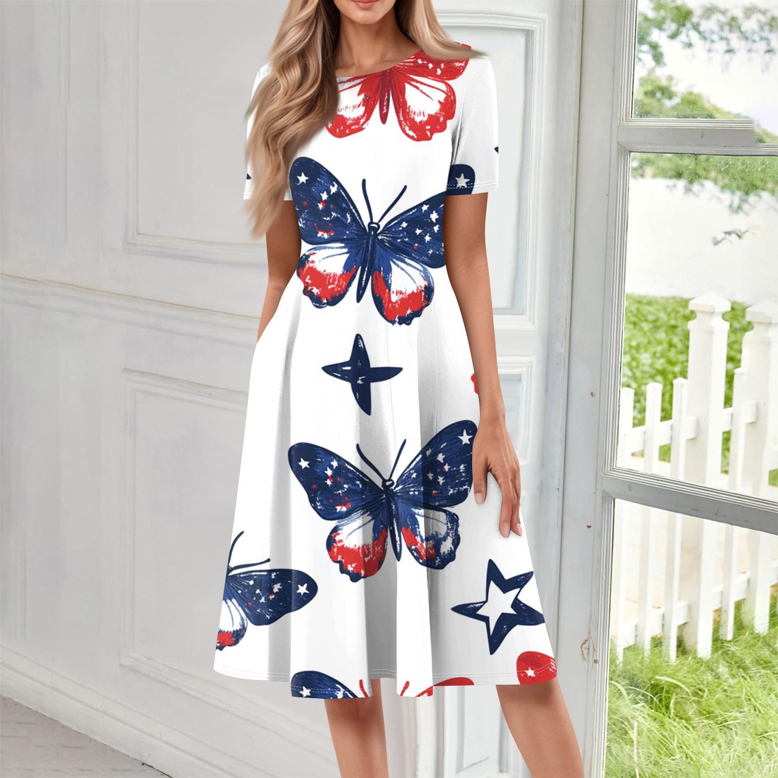 Женское свободное повседневное и модное платье с круглым вырезом и короткими рукавами, средней длины с принтом XL белый
Женское свободное повседневное и модное платье с круглым вырезом и короткими рукавами, средней длины с принтом XL белый