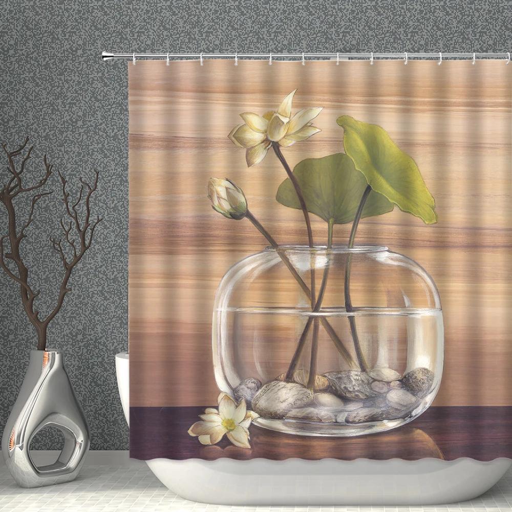 Bamboo Shower Curtain Waterproof Fabric Lotus Leaf Arrange Flowers Art Wood Grain Bath Curtains Set Water Stone Bathroom Screen W90XH180cm
Bamboo Shower Curtain Waterproof Fabric Lotus Leaf Arrange Flowers Art Wood Grain Bath Curtains Set Water Stone Bathroom Screen W90XH180cm