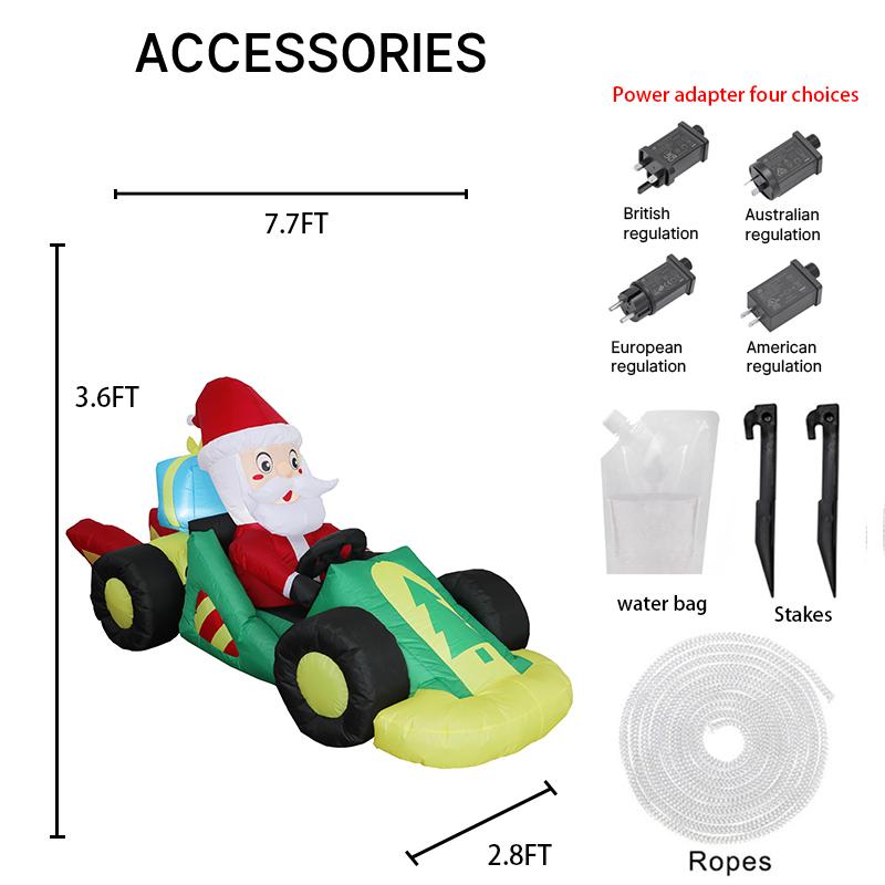 7.87FT Inflatable Toy Santa Race Car Festive Holiday Gift Xmas Christmas Decorations for Yard Christmas Supplies Home Ornaments UK
7.87FT Inflatable Toy Santa Race Car Festive Holiday Gift Xmas Christmas Decorations for Yard Christmas Supplies Home Ornaments UK