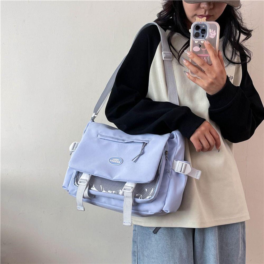 Solid Color Canvas Crossbody Bag PVC Student School Bag Simple Transparent Itabag Teenage
Solid Color Canvas Crossbody Bag PVC Student School Bag Simple Transparent Itabag Teenage