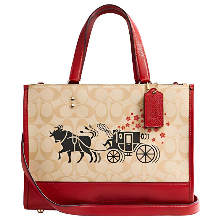 Coach Dempsey 30 Magnetic Closure Coated Canvas And Leather Tote Bag Women Tote Bag Light-Khaki Red C2181-IMOT4 Basic Set (Bag+Dust Bag)
Coach Dempsey 30 Magnetic Closure Coated Canvas And Leather Tote Bag Women Tote Bag Light-Khaki Red C2181-IMOT4 Basic Set (Bag+Dust Bag)