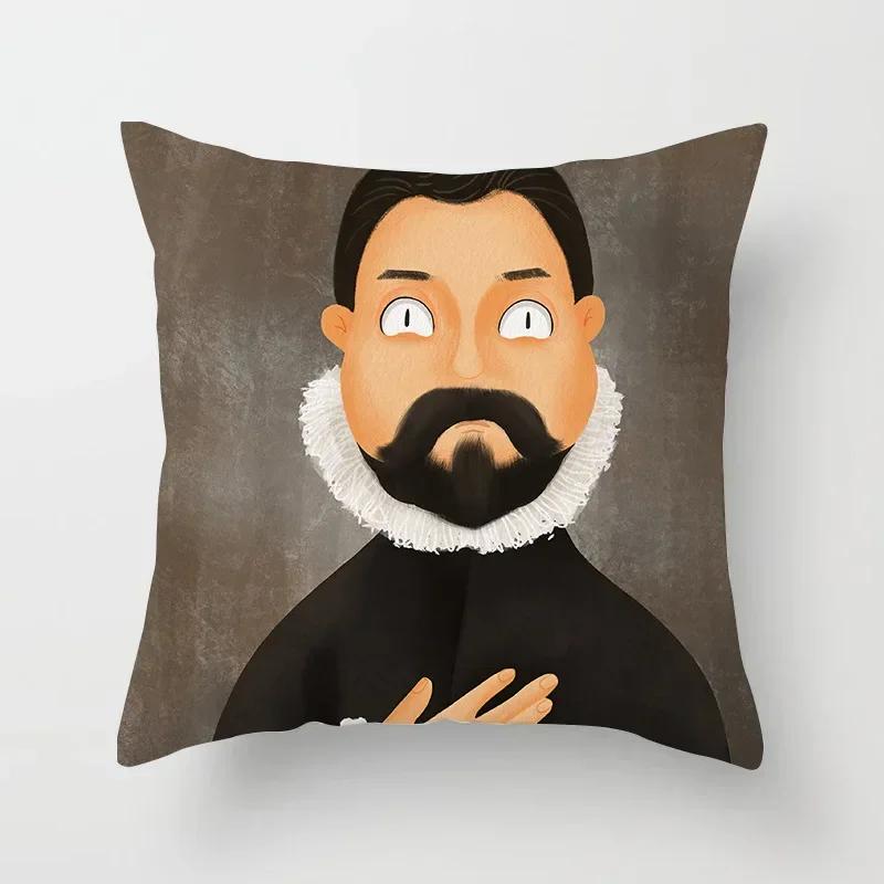 Creative Cartoon Oil Painting Mona Lisa Van Gogh Cushion Cover Portrait Painting Throw Pillow Case Cojines Decorativos Para Sofa 40x40cm16x16Inch
Creative Cartoon Oil Painting Mona Lisa Van Gogh Cushion Cover Portrait Painting Throw Pillow Case Cojines Decorativos Para Sofa 40x40cm16x16Inch