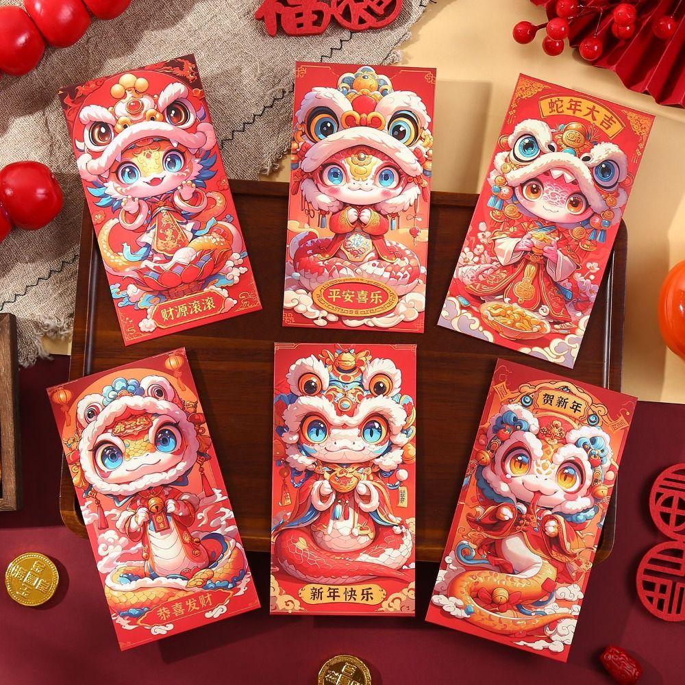 6pcs Hongbao 2025 Snake Year Red Envelopes Traditional Good Lucky Red Packets Celebration Party Style 1
6pcs Hongbao 2025 Snake Year Red Envelopes Traditional Good Lucky Red Packets Celebration Party Style 1