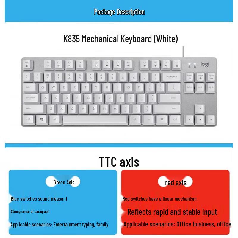 Logitech K835 Wired Mechanical Keyboard
Logitech K835 Wired Mechanical Keyboard