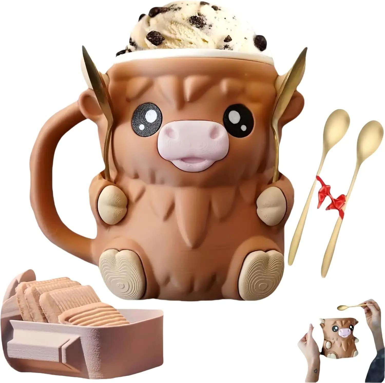 2 Spoons Are Given As Gift Cow Ice Pint Holder 3d Printed Ice Cream Pint Containers Fun Cartoon Animal Water Mug Ice Cream Cup 401-500ml коричневий
2 Spoons Are Given As Gift Cow Ice Pint Holder 3d Printed Ice Cream Pint Containers Fun Cartoon Animal Water Mug Ice Cream Cup 401-500ml коричневий