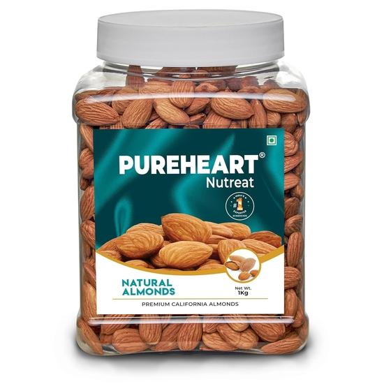 Pureheart Nutreat Natural Almonds (1 kg) Premium California Almond Nuts/Dry Fruit, Crunchy Dried Badam - Reusable Jar 1KG
Pureheart Nutreat Natural Almonds (1 kg) Premium California Almond Nuts/Dry Fruit, Crunchy Dried Badam - Reusable Jar 1KG