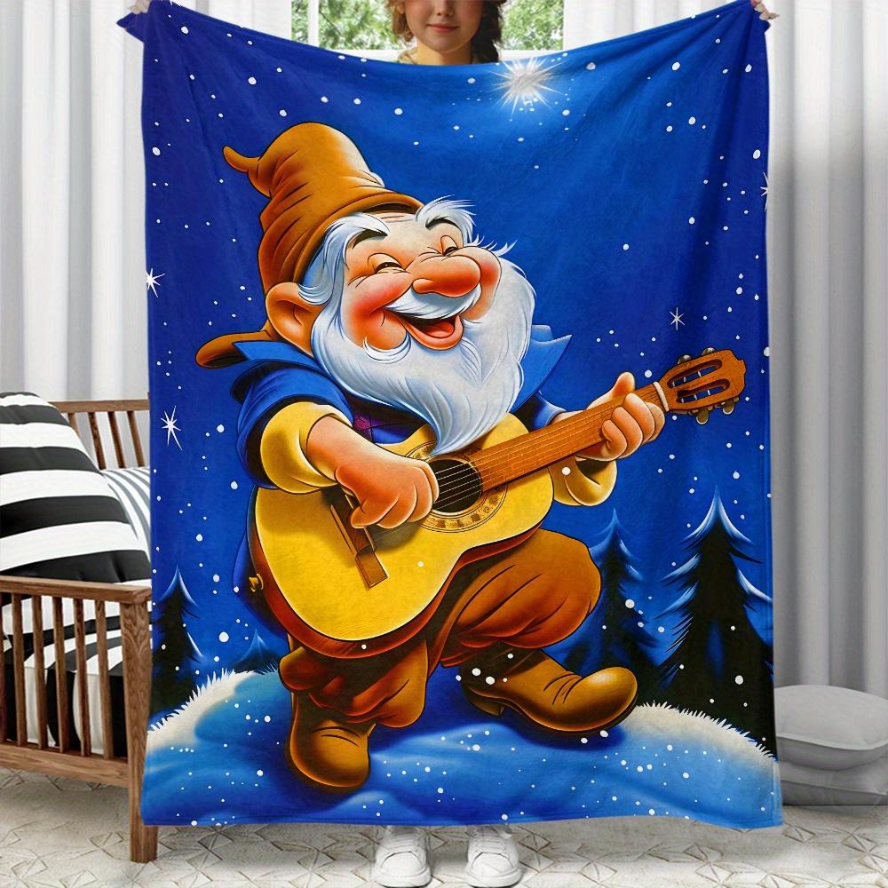 Cheerful dwarf playing guitar winter night scene flannel blanket cartoon character kids room decoration festive holiday blanket 75x100cm
Cheerful dwarf playing guitar winter night scene flannel blanket cartoon character kids room decoration festive holiday blanket 75x100cm