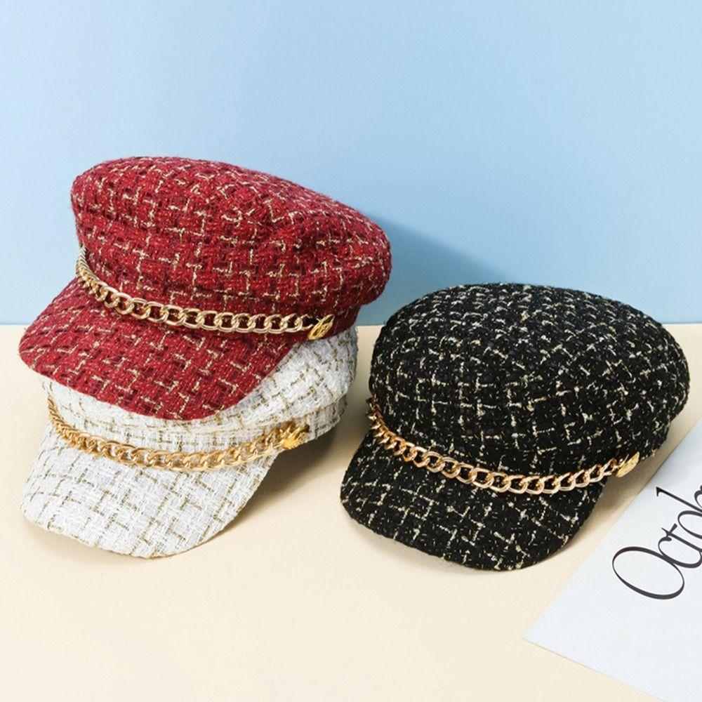 Warm Metal Chain For Female Korean Style Octagonal Cap Plaid Beret Women Visors Cap Painter Hat белый
Warm Metal Chain For Female Korean Style Octagonal Cap Plaid Beret Women Visors Cap Painter Hat белый