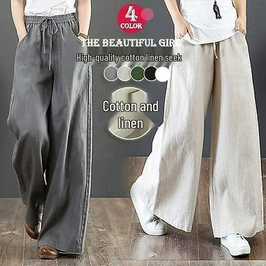 Korean Spring/Summer 2020 Plus Size High Waist Wide Leg Linen Pants, Floor-Length. Large темно-синього кольору
Korean Spring/Summer 2020 Plus Size High Waist Wide Leg Linen Pants, Floor-Length. Large темно-синього кольору