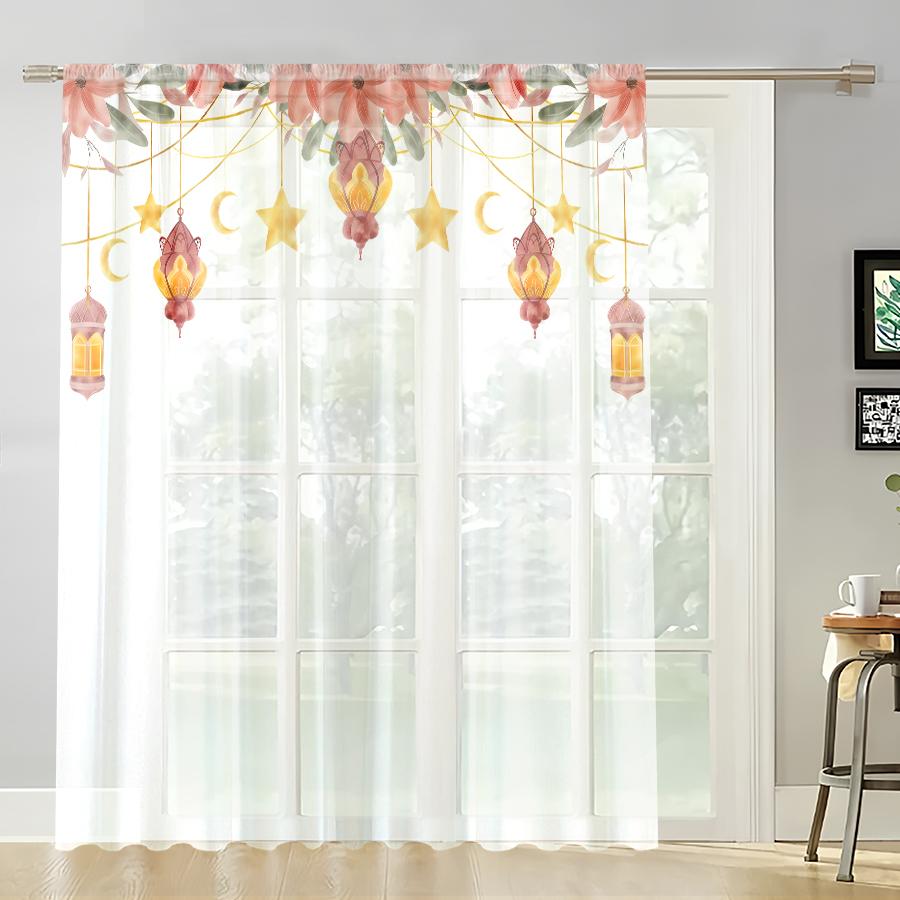 1PCS white-based pink flower Ramadan lantern gauze curtain festive style suitable for bedroom and living room 100*130 Grommet Top 1pcs
1PCS white-based pink flower Ramadan lantern gauze curtain festive style suitable for bedroom and living room 100*130 Grommet Top 1pcs