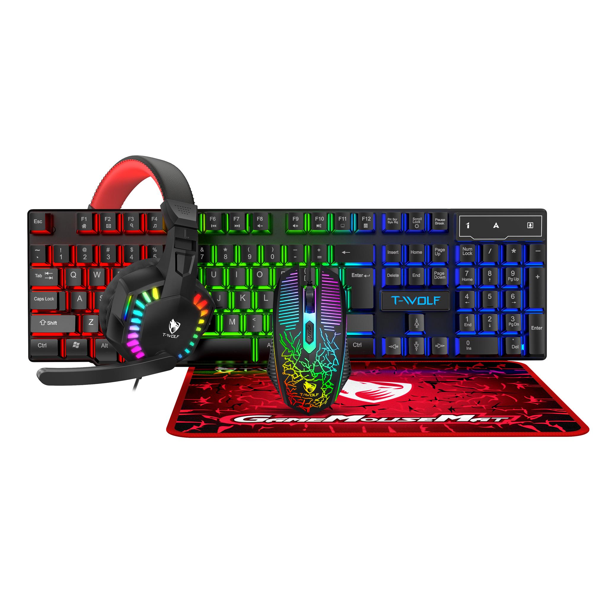 NEW USB Keyboard And Mouse Gaming Headset Combos 4 In 1 English Gaming Wired Keyboard Mouse Set With Mouse Pad and Headphones
NEW USB Keyboard And Mouse Gaming Headset Combos 4 In 1 English Gaming Wired Keyboard Mouse Set With Mouse Pad and Headphones