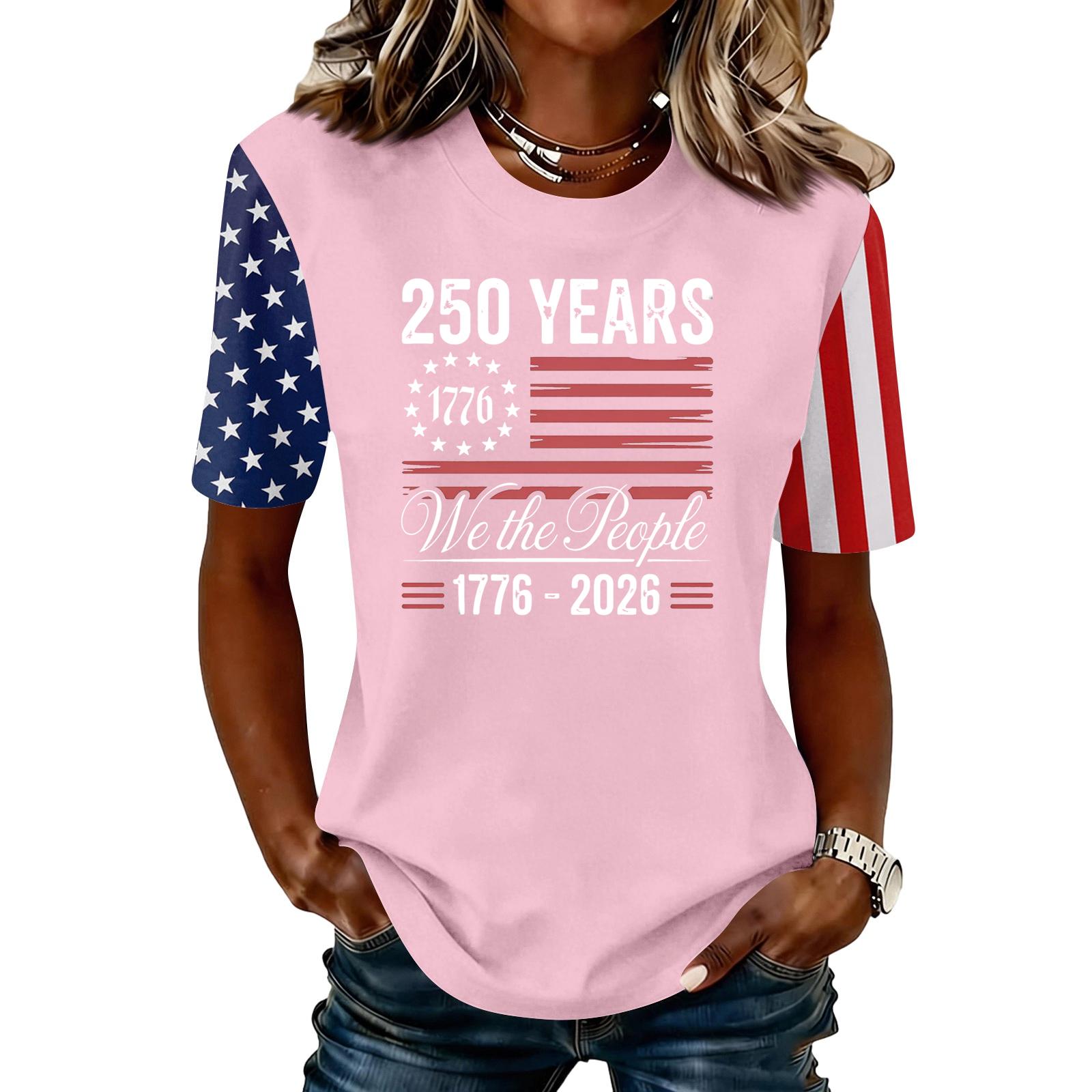 Women s Casual Short Sleeve Crew Neck T Shirt 250 Years Independence Day Commemorative Print Patriotic Graphic Tee Lightweight S рожевий
Women s Casual Short Sleeve Crew Neck T Shirt 250 Years Independence Day Commemorative Print Patriotic Graphic Tee Lightweight S рожевий