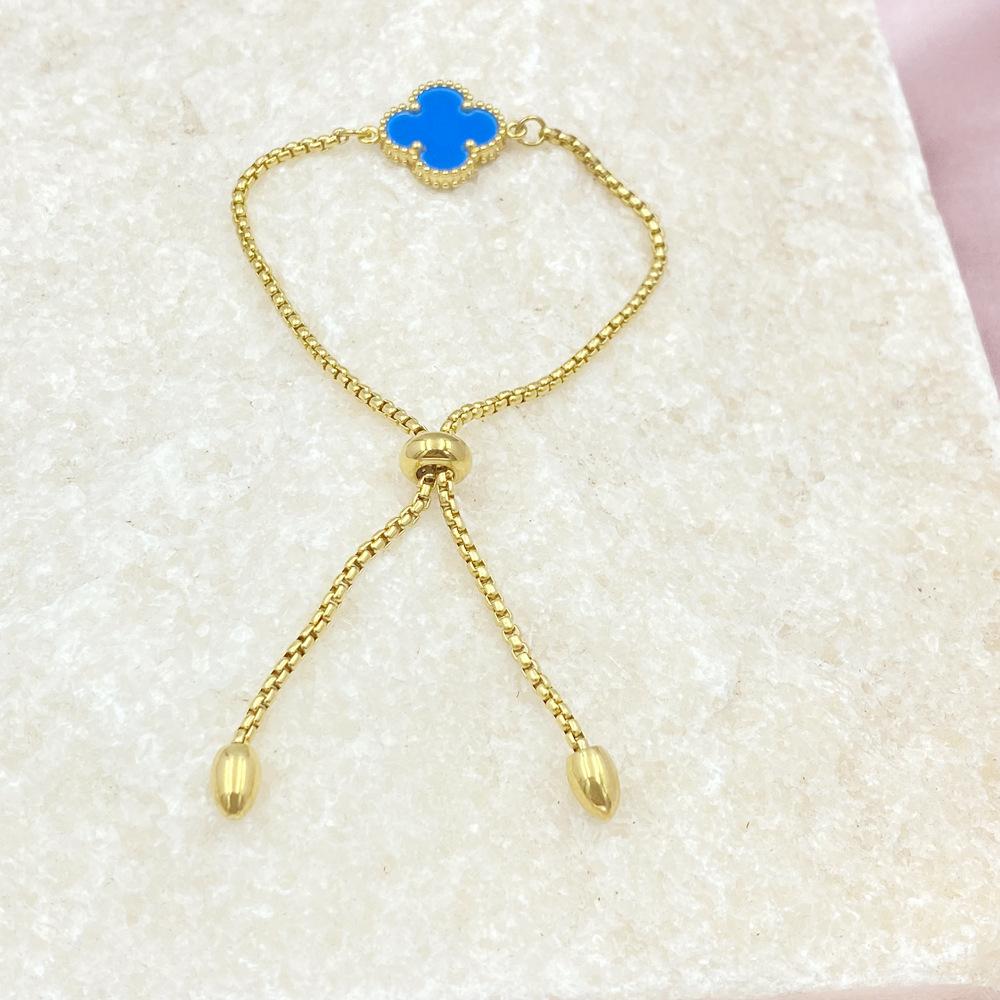 Браслет с застежкой-активностью в виде цветка с четырьмя лепестками 15 мм, модный браслет из титановой стали 18 карат с четырехлистным клевером без потери цвета синий
Браслет с застежкой-активностью в виде цветка с четырьмя лепестками 15 мм, модный браслет из титановой стали 18 карат с четырехлистным клевером без потери цвета синий