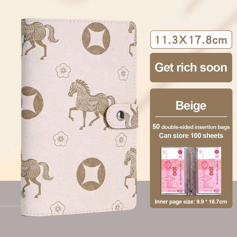 The Year of The Horse 100 Envelopes Money Saving Challenge PU Waterproof Money Collection Book Large Capacity Reusable бежевий
The Year of The Horse 100 Envelopes Money Saving Challenge PU Waterproof Money Collection Book Large Capacity Reusable бежевий