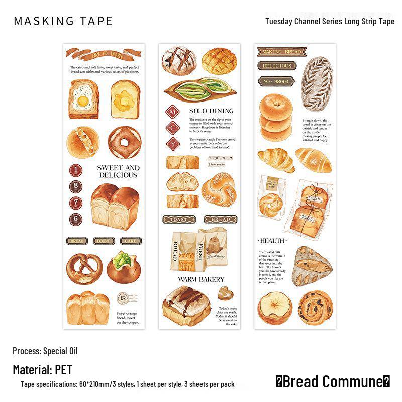 Infeel.Me Retro Bread & Dessert Planner PET Washi Tape - Tuesday Series
Infeel.Me Retro Bread & Dessert Planner PET Washi Tape - Tuesday Series