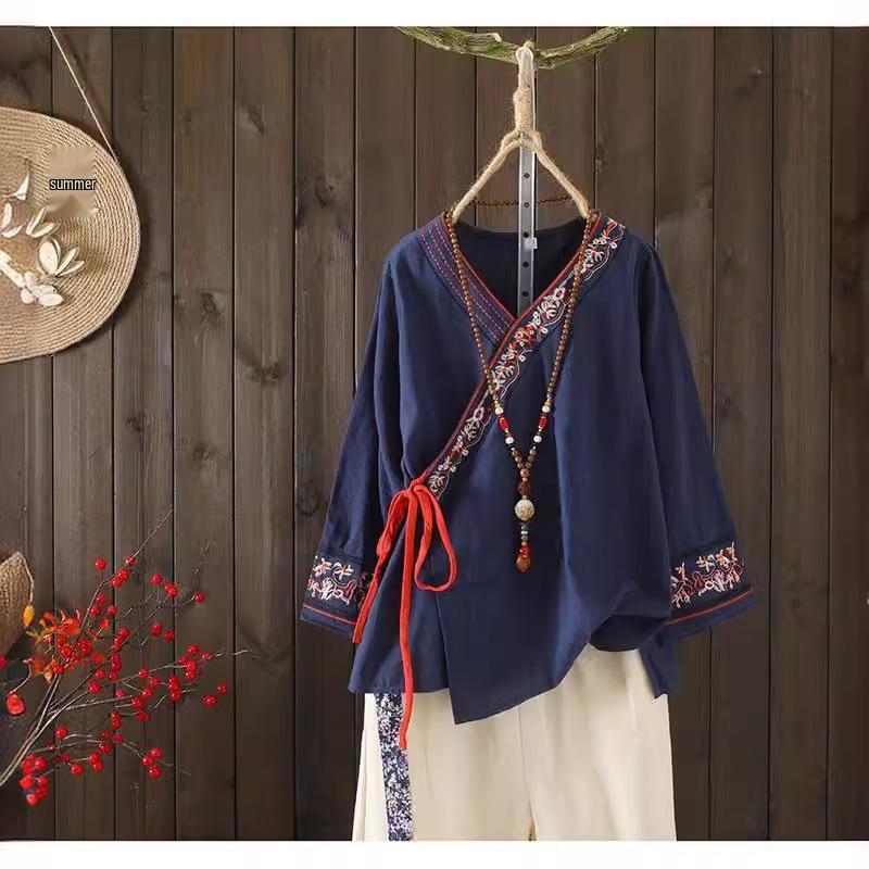 Women s Embroidered Loose Cotton Linen Blouse Cardigan - Tie-Up Spring/Summer Top XL (approx. 60-68 kg) красный
Women s Embroidered Loose Cotton Linen Blouse Cardigan - Tie-Up Spring/Summer Top XL (approx. 60-68 kg) красный