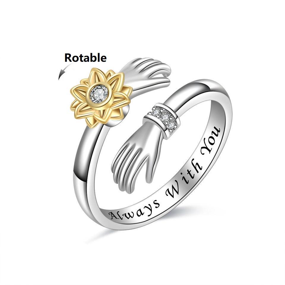 Creative Romantic Hand with Love Hug anti stress rotating ring for women Anxiety Relief Diamond Spinning Ring birthday gifts resizable
Creative Romantic Hand with Love Hug anti stress rotating ring for women Anxiety Relief Diamond Spinning Ring birthday gifts resizable
