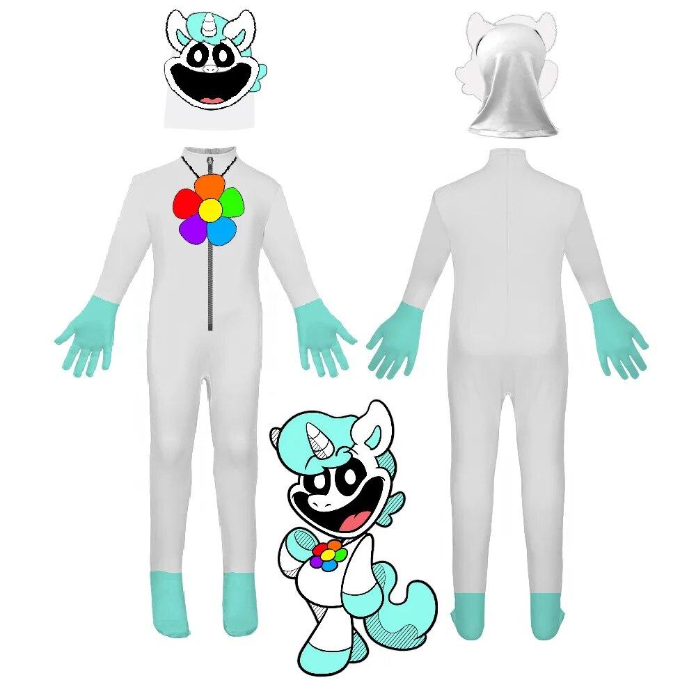 Детская одежда для косплея с улыбающимися тварями, маска обезьяны, аминала, единорога, кролика, кошки, свиньи, слона, медведя, одежда на Хэллоуин