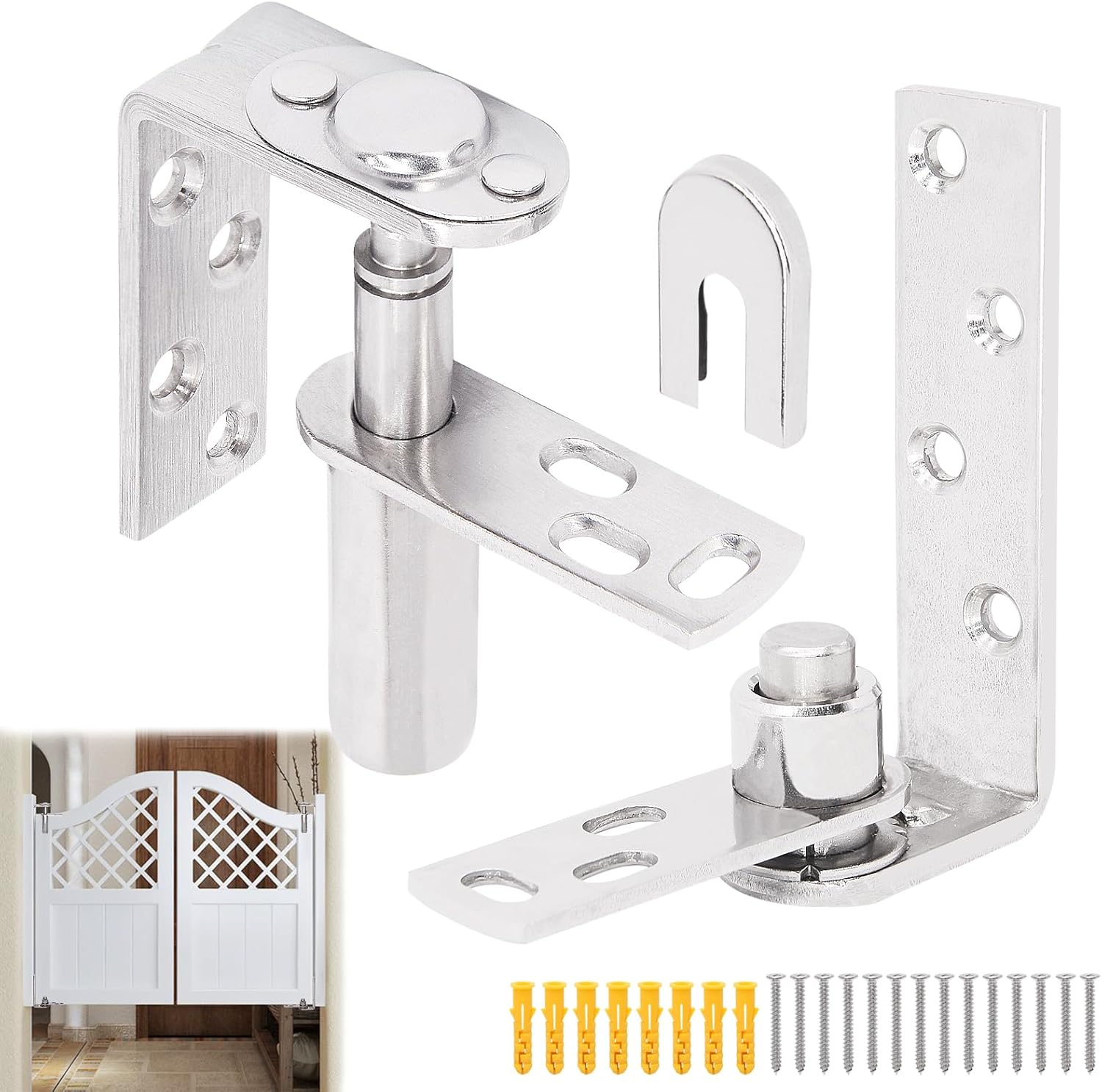 1 Pack | HBL Saloon Door Hinges Dual Swing for Swinging Saloon or Cafe Doors, 304 Stainless Steel, Double Action and Self Return, Can Be Indoor 1
1 Pack | HBL Saloon Door Hinges Dual Swing for Swinging Saloon or Cafe Doors, 304 Stainless Steel, Double Action and Self Return, Can Be Indoor 1