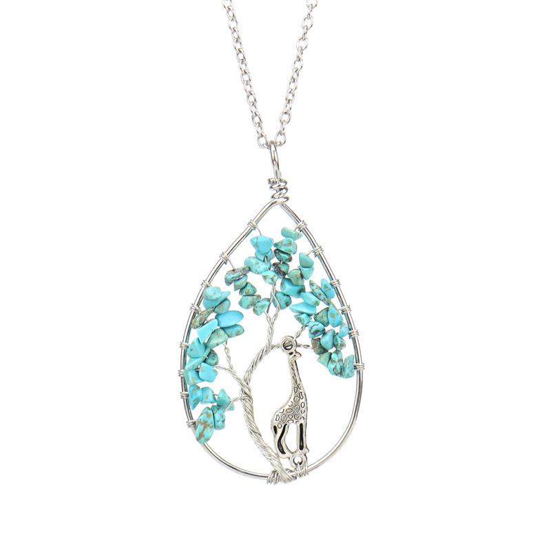 Handmade Copper Wire Wound Natural Gravel Crystal Giraffe Life Tree Fortune Tree Necklace N53 бірюзовий
Handmade Copper Wire Wound Natural Gravel Crystal Giraffe Life Tree Fortune Tree Necklace N53 бірюзовий