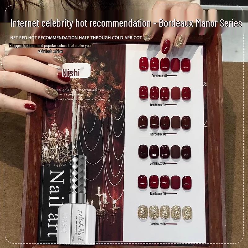 Enni s Bordeaux Manor Nail Gel Polish Set: Autumn/Winter Red Flash Nail Art Collection.
Enni s Bordeaux Manor Nail Gel Polish Set: Autumn/Winter Red Flash Nail Art Collection.