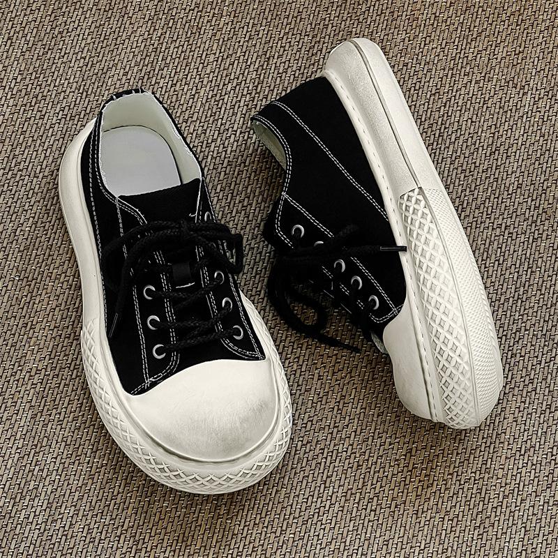 New niche big head couple shoes platform sole light casual old retro breathable canvas shoes board shoes 39 чёрный
New niche big head couple shoes platform sole light casual old retro breathable canvas shoes board shoes 39 чёрный