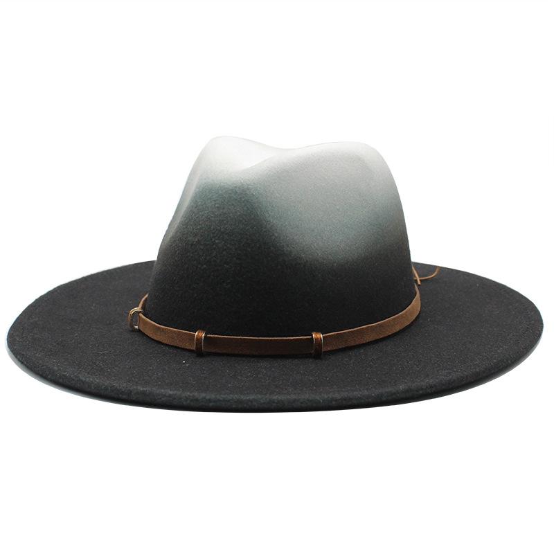 2021 Wind Big Brim Woolen Top Hat Gradual Change Color Spray Paint Jazz Hat Men S And Women S Hats Felt Hat Jz-015 M(56-58cm) чорний
2021 Wind Big Brim Woolen Top Hat Gradual Change Color Spray Paint Jazz Hat Men S And Women S Hats Felt Hat Jz-015 M(56-58cm) чорний