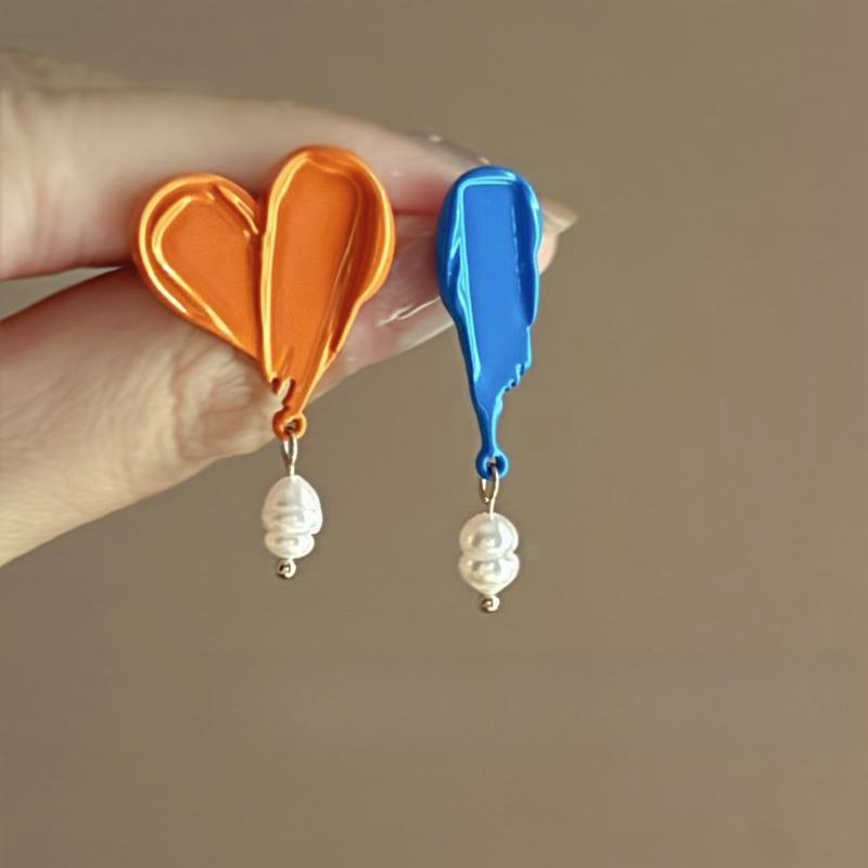 Colorful Enamel Asymmetrical Metal Pearl Drop Earrings For Women Girls Unique Fashion Romantic Jewelry Holiday Jewelry
Colorful Enamel Asymmetrical Metal Pearl Drop Earrings For Women Girls Unique Fashion Romantic Jewelry Holiday Jewelry