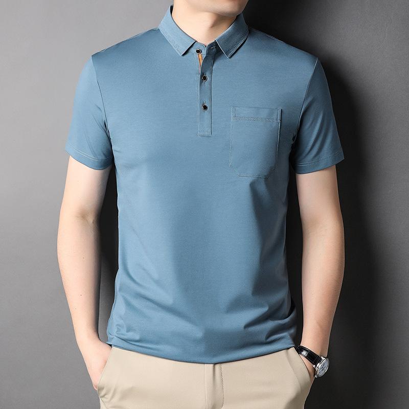 Real Pocket Short-sleeved T-shirt Mulberry Silk Ice Silk Half-sleeved Men s Tops Middle-aged Men s Dad Summer Wear Lapel Polo Shirt
Real Pocket Short-sleeved T-shirt Mulberry Silk Ice Silk Half-sleeved Men s Tops Middle-aged Men s Dad Summer Wear Lapel Polo Shirt