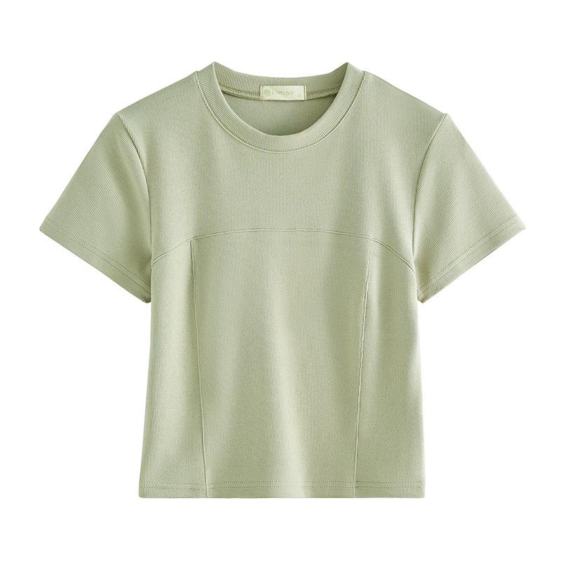 Grade Design and Bright Line Waist-hugging and Slimming Short-sleeved T-shirt for Women s Summer Clothing S
Grade Design and Bright Line Waist-hugging and Slimming Short-sleeved T-shirt for Women s Summer Clothing S