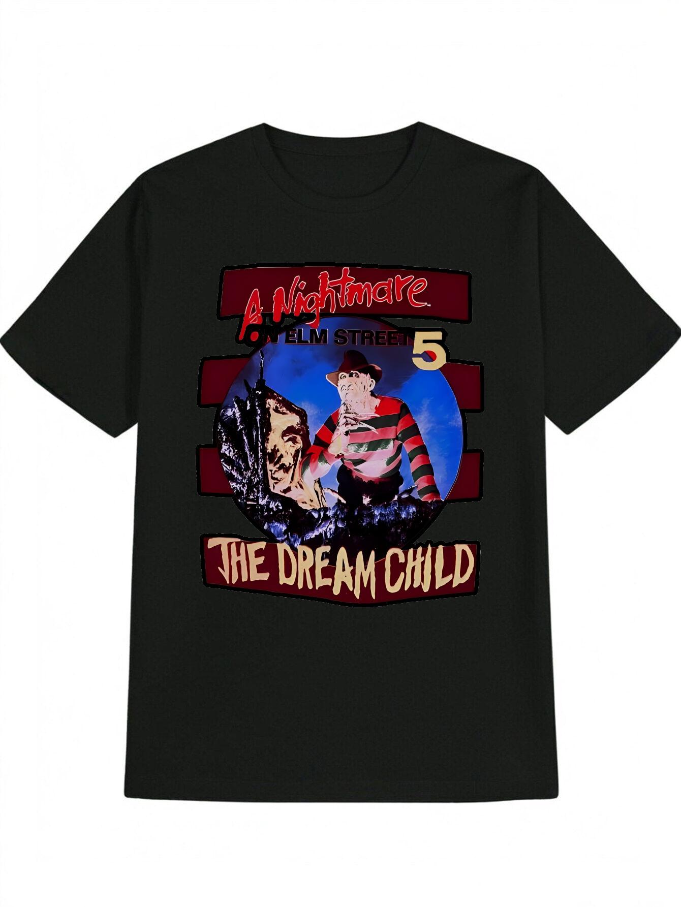 Casual Crew Neck T-shirt with Horror Movie Graphic - A Nightmare on Elm Street 5 Design L
Casual Crew Neck T-shirt with Horror Movie Graphic - A Nightmare on Elm Street 5 Design L