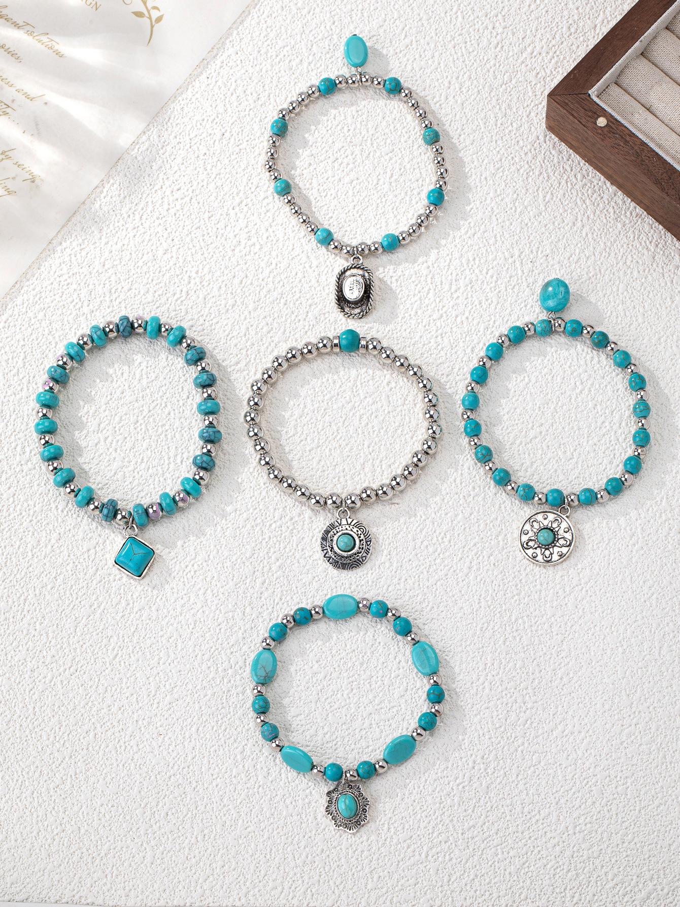 Ethnic stacked beaded elastic bracelet, personalized Maillard bull head turquoise round bead jewelry срібний
Ethnic stacked beaded elastic bracelet, personalized Maillard bull head turquoise round bead jewelry срібний