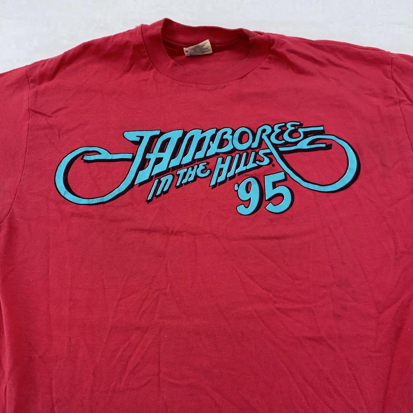 Vtg 1995 Jamboree In The Hills Music Festival T-Shirt Large Country Concert 90s XL
Vtg 1995 Jamboree In The Hills Music Festival T-Shirt Large Country Concert 90s XL