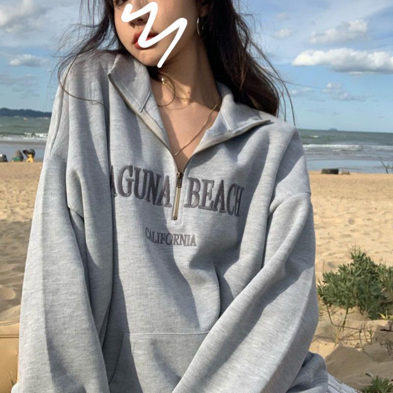 American Retro Gray Loose Sweatshirt - Women s High Street Spring/Autumn Style 2XL (70-80kg)
American Retro Gray Loose Sweatshirt - Women s High Street Spring/Autumn Style 2XL (70-80kg)