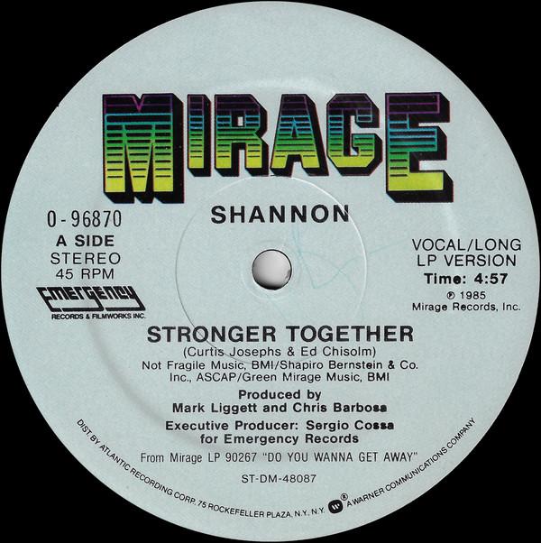 12inch Record SHANNON - Stronger Together 096870,NONE Mirage, Emergen 1985 US Dance & Electronica Used
12inch Record SHANNON - Stronger Together 096870,NONE Mirage, Emergen 1985 US Dance & Electronica Used