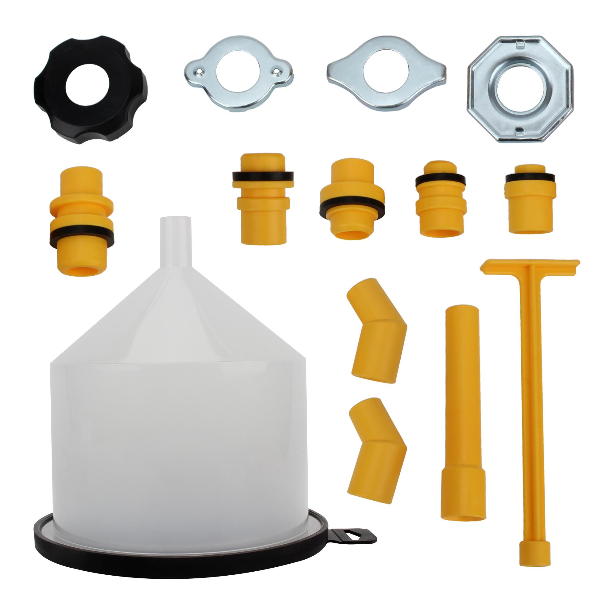 15 Pieces Coolant Flush Kit Plastic Spill Proof Filling Car Radiator Funnel Cooling System Supplies Universal Accessories білий
15 Pieces Coolant Flush Kit Plastic Spill Proof Filling Car Radiator Funnel Cooling System Supplies Universal Accessories білий