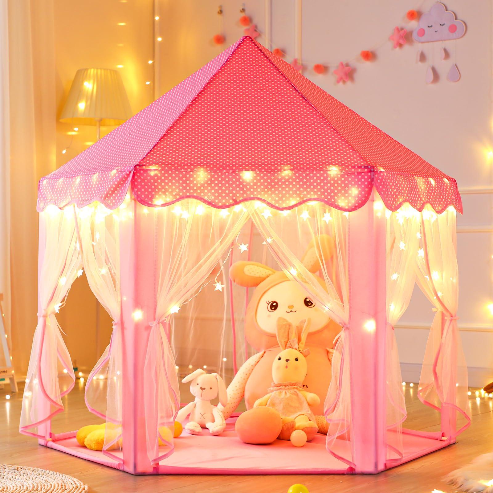 Kids Tent, Girl s Toy House, Cute Princess Castle-Shaped Tent House, Foldable, with Sparkling LED Star Lights, Secret Base, Indoor Play Equipment, Eas
Kids Tent, Girl s Toy House, Cute Princess Castle-Shaped Tent House, Foldable, with Sparkling LED Star Lights, Secret Base, Indoor Play Equipment, Eas