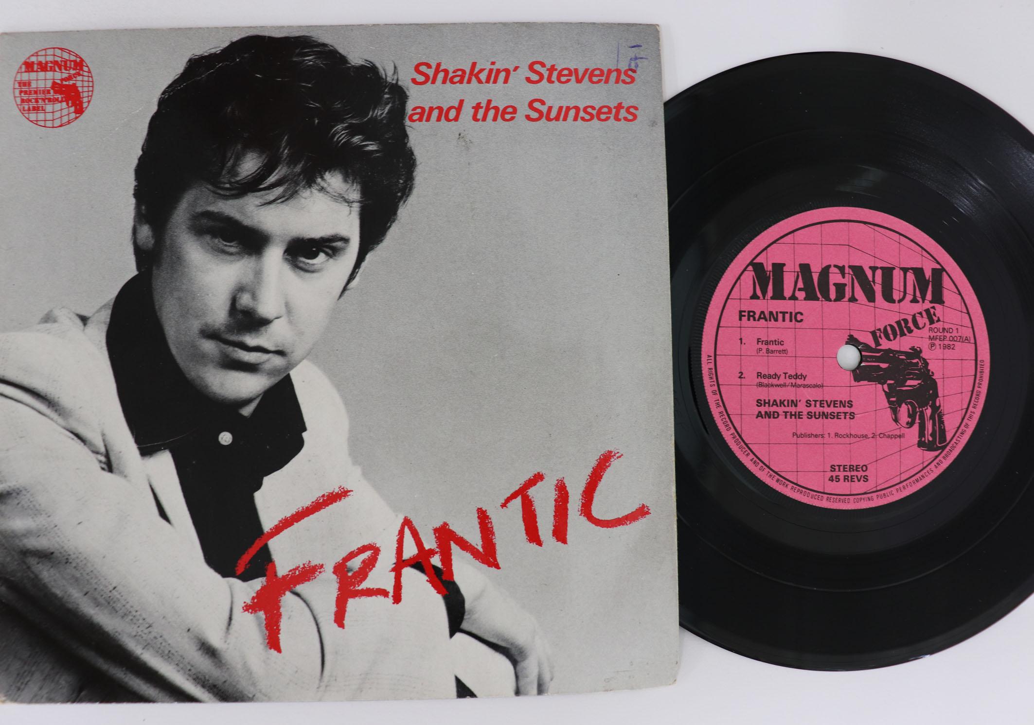 7inch Record SHAKIN STEVENS & THE SUNSETS - Frantic MFEP007 Magnum Force 1982 UK Rock Used
7inch Record SHAKIN STEVENS & THE SUNSETS - Frantic MFEP007 Magnum Force 1982 UK Rock Used