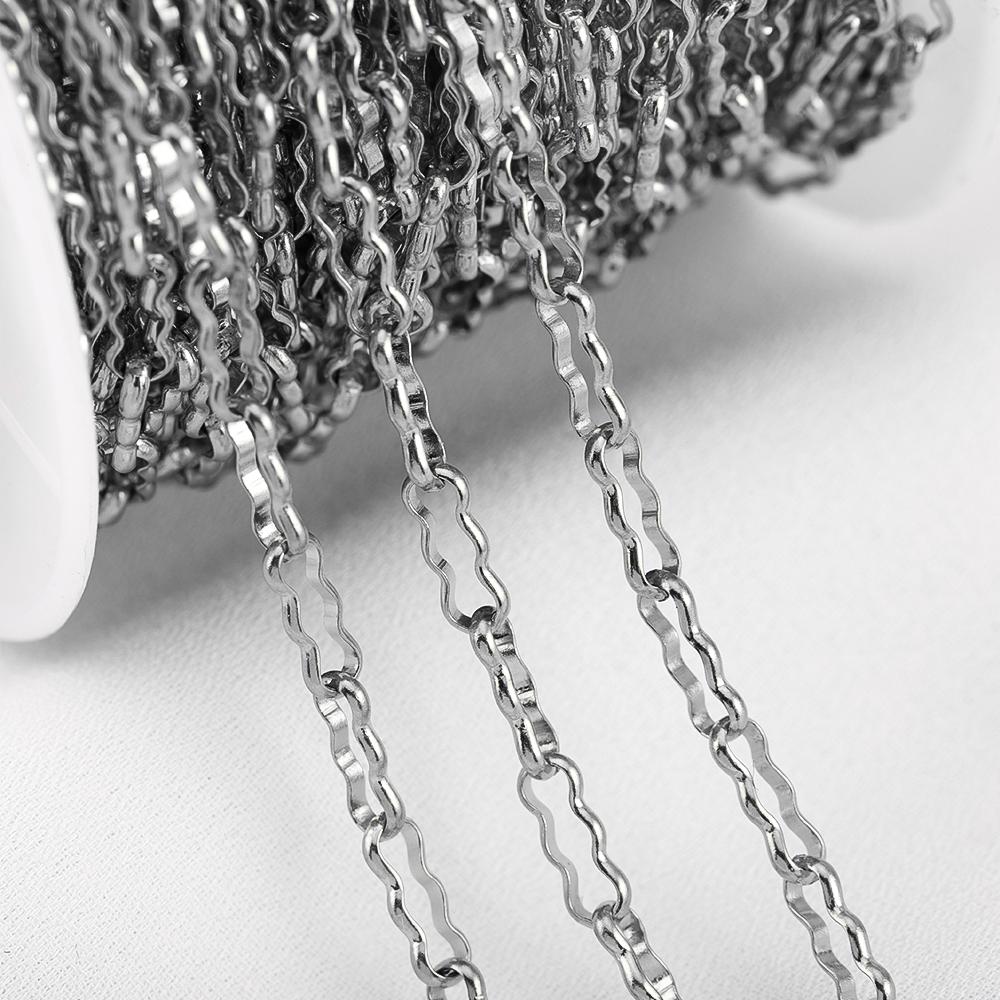 1M Stainless Steel Wavy Design Frame Chain PVD Plated Peanuts Link Chain for Jewelry Making DIY Necklace Bracelet Chains Supplie 1meter
1M Stainless Steel Wavy Design Frame Chain PVD Plated Peanuts Link Chain for Jewelry Making DIY Necklace Bracelet Chains Supplie 1meter